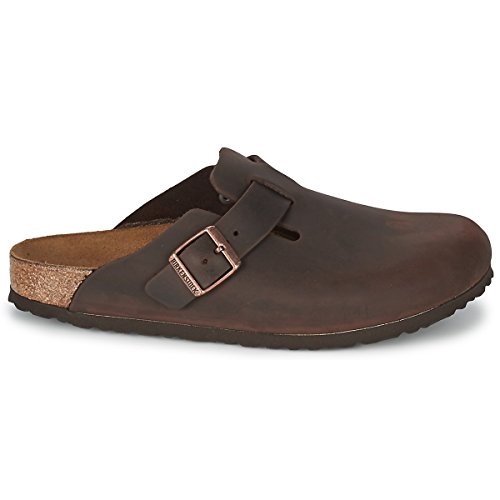BIRKENSTOCK Classic Boston Leder 860133, Clogs, Braun (Habana 5326), 40 EU (7 UK)
