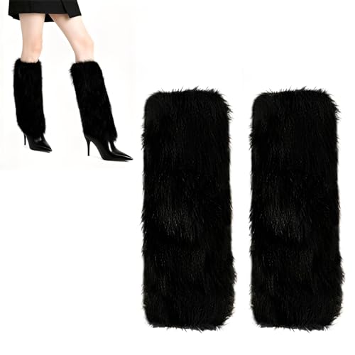 Scaldamuscoli di Peluche Donna, Scaldamuscoli Invernale, Leg Warmers Peluch, Lunghi,
