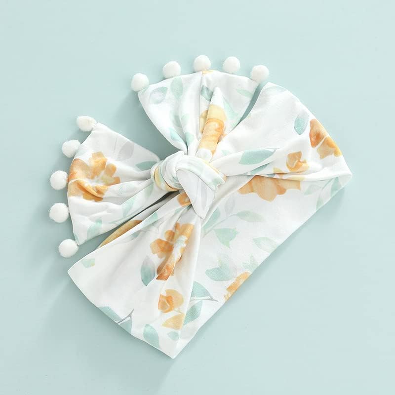 Miniatura 7 de Traje de bebé recién nacido, vestido anudado floral, vestido bohemio con nudo de corbata, bolsa de hospital con diadema