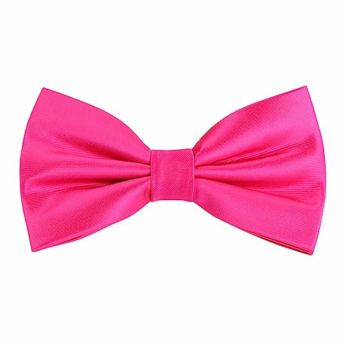 Alizeal Pre-tied Adjustable Bow Tie for Men Formal Solid Tuxedo Bow Tie Hot Pink