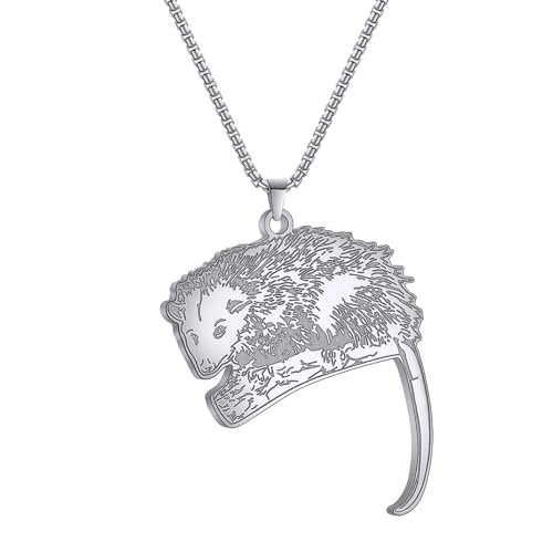 Collier pour femmes hommes opossum pendentif animal d'Amérique collier marsupial