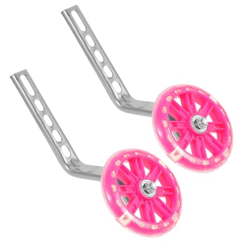 Ruedas de Entrenamiento para Bicicleta con Luces LED, Estabilizadores Resistentes al Desgaste, Ruedas Auxiliares Rosadas para Principiantes miniatura 1