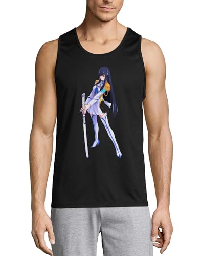 Camiseta sin mangas de algodón Anime 108 negra para hombre