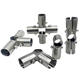 20mm 2 Way Fixed Clamp,Round Tube Connector Durable Carbon Steel Galvanized Pipe Joint Clothes Pipe Fittings & Accessories