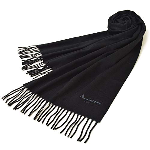 Aquascutum(アクアスキュータム)カシミヤマフラー/eam17w103(AQS80/900:ブラック)