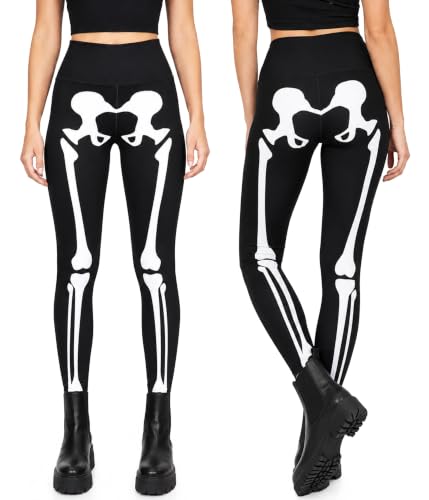 Tipsy Elves Women's Halloween Skeleton High Waisted Leggings Size Large