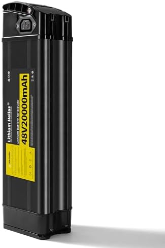 Lithium Hellas 48V 20Ah Folding E-Bike Battery, 1 Pack 48 Volt Electric Bike Replacement Battery, 2A Fast Charger, 20A BMS, Safety Lock (US Stock)
