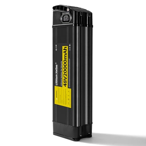 Lithium Hellas 48V 20Ah Folding E-Bike Battery, 1 Pack 48 Volt Electric Bike Replacement Battery, 2A Fast Charger, 20A BMS, Safety Lock (US Stock)