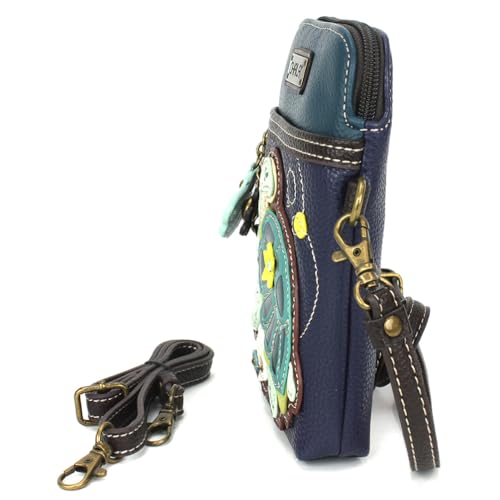 Image of CHALA Ocean Collection Cell Phone Crossbody Purse-Women PU Leather /Canvas Multicolor Handbag with Adjustable Strap