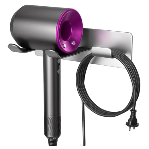 BelleJoomu Hair Dryer Holder Wall Mount Compatible with Dyson Hair Dryer, 304 Stainless Steel Hair Dryer Blow Diffuser Holder Organizer Adhesive for The Bathroom
