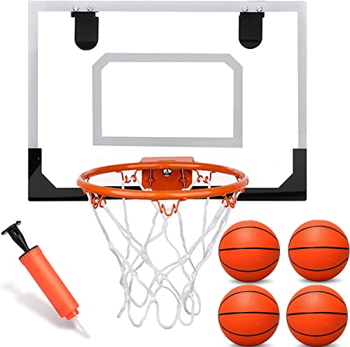 Indoor Mini Bedroom Basketball Hoop Set For Kids And Adults, Over The Door Hoop Set For Wall With 3 Rubber Small Basketball Accessories, Over The Door Backboard Hoops Toy Gifts For Boys Teens #TOP9