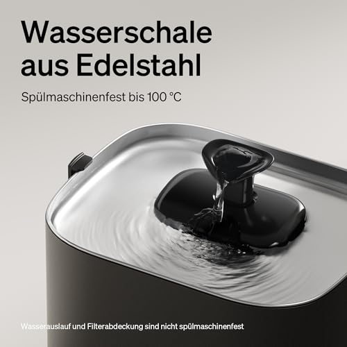 PETLIBRO Upgrade Katzenbrunnen - Kabelloser Trinkbrunnen für Katze mit App-Überwachung, 3L/101oz Dockstream 2, Edelstahlablage, 5GHz WiFi… – Ansicht 5