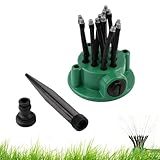 Gartensprinkler – Automatischer 360 Grad drehbar | Rasensprüher mit stabilem Pfahlfuß & flexiblen Düsen | Verstellbares großflächiges Bewässerungssystem – für Blumen, Höfe, Dachkühlung