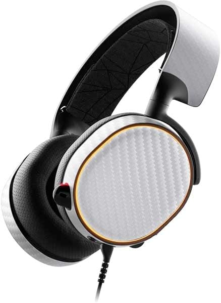 Skinit Decal Audio Skin Compatible with SteelSeries Arctis 5 - White Carbon Fiber Specialty Texture Material Design