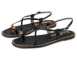 Sam Edelman Women's Tenly Flat Sandal, Black Leather, 7.5