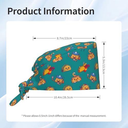 Image of Working Cap Scrub Cap with Sweatband | Adjustable Nurse Surgical Caps, for Men Women, Tie Back Hat