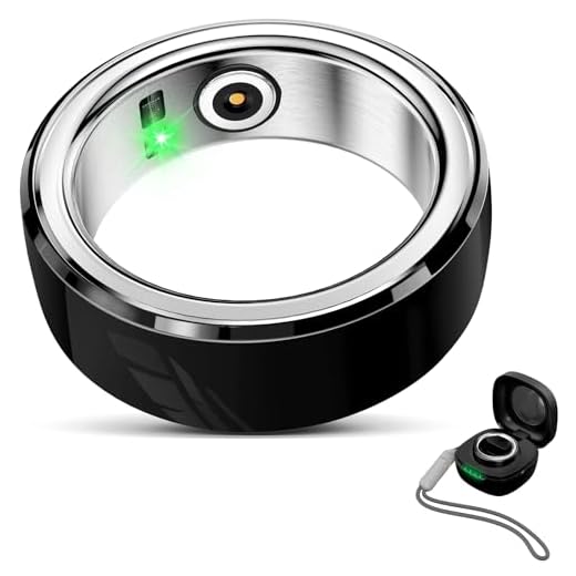 Dulutuxe Smart Ring Fitness Tracker - Wearable Smart Health Tracker Sleep Heart Rate for Blood Oxygen for Men Women, IPX8 Waterproof Support 7 Days Battery Life (Black, 8)