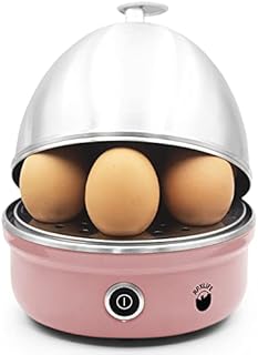 RPXLIFE Premium Egg Boiler, Egg Cooker, Boiled Egg Cooker with Auto Shut Off for Rapid Soft, Medium, Poached, Hard Boiled Eggs, Omelette and Dumplings, Stainless Steel 3-in-1 with 7 Egg Capacity