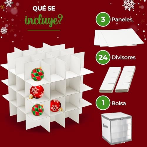 Miniatura 6 de Redstar Fancy Dress Caja Para Guardar Adornos De Navidad - Caja De Almacenaje Con Compartimentos Para Guardar Adornos Navideños - Bolsa Para Guardar 64 Bolas De Navidad