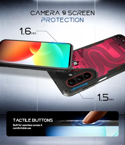 Image of KAPAVER iON-X Back Cover Case Compatible with Samsung Galaxy A27 5G / M47 5G / F70 Pro (TPU + Poly Carbonate | Cyber-i Smoke Black)