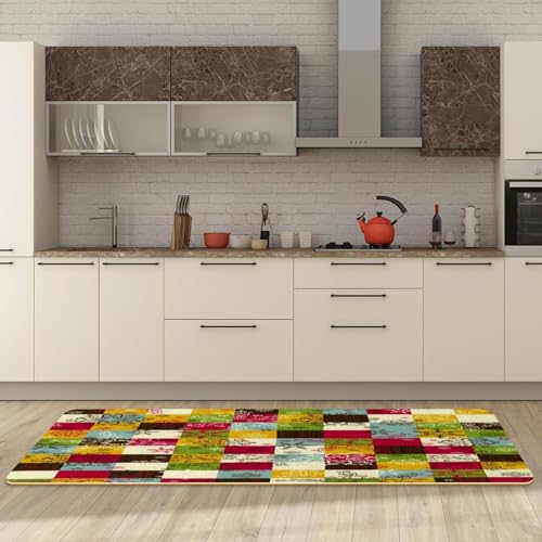 Alfombra absorbente para cocina y cuarto de lavado con estampado floral moderno de color 3
