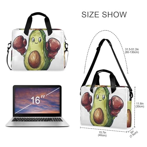 Maletín para laptop con diseño de aguacate boxeador, 13-15.6 pulg. miniatura 5