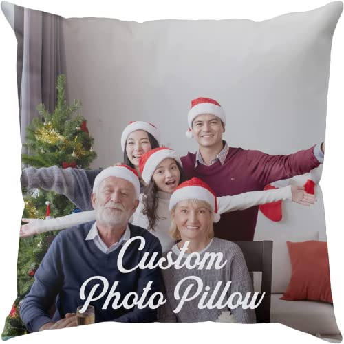 guk Personnalisé Photo d'oreiller, Coussin Personnalisé Oreiller à avec Image/Texte, pour Fille Garcon Anniversaire Noël Saint Valentin Cadeau, Taie d'oreiller Seulement (40x40cm/16x16inch,One Sided) Cover