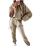 KYLASIEN Women Long Sleeve Fleece Lined Tracksuit 2022 Fall Casual Hood Sweatshirt Jogger Pant 2 Pie