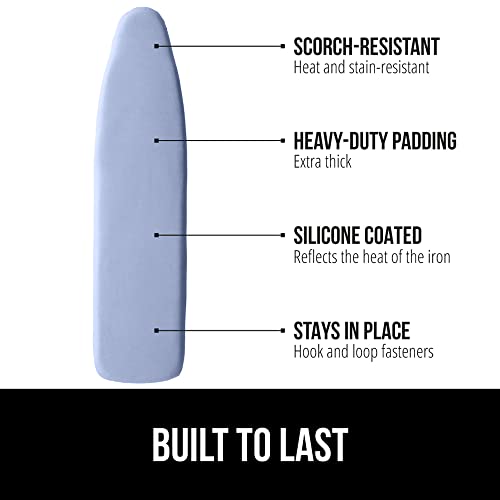 The Original Gorilla Grip Ironing Board Cover, Silicone Coating, Full Size Scorch Resistant Padding, Elastic Edge, Heavy Duty Iron Pad Covers Standard Boards, Hook And Loop Fastener Strap, Blue #TOP1