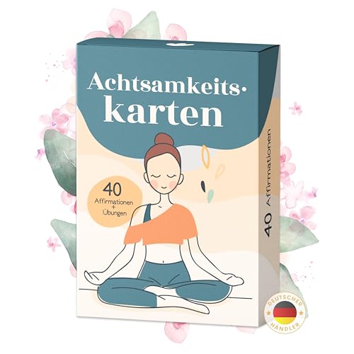 40 Achtsamkeitskarten mit Übungen - Affirmationskarten für Erwachsene - Motivationskarten - positive Affirmationen - Geschenk für Frauen - Dankbarkeit - Motivation - Achtsamkeit Geschenk - Mindfulness