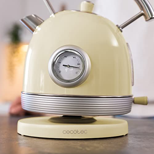 Cecotec Vattenkokare ThermoSense 420 - Gul, 1,8L, Vintage Design