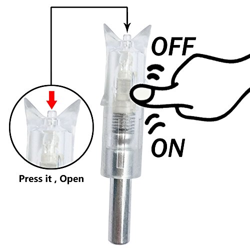 New Lighted Nocks For Arrows With .300/7.62Mm Inside Diameter Led Nocks Arrow Nocks With Switch Button For Archery Hunting 6 Pack #TOP1