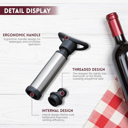 Shop Stainless Steel Wine Vacuum Pump with 6 Reusable Wine Bottle Stoppers, Wine Stopper Vacuum Seal & Cork Preserver Set Shop Stainless Steel Wine Vacuum Pump with 6 Reusable Wine Bottle Stoppers, Wine Stopper Vacuum Seal & Cork Preserver Set – UTXN