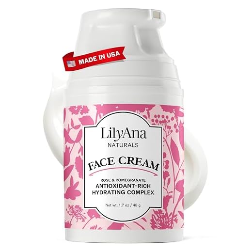 LilyAna Naturals Face Moisturizer - Made in USA, Best Slugging Face Cream, Face Cream for Women AND Men, Helps With Dry Skin and Dark Spot Brightening, Rose and Pomegranate Extracts - 1.7oz