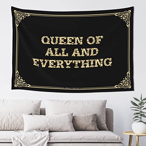CDWS Funny Patio Decor Queen Of All And Everything Tapestyr Bedroom Door Decor Small Wall Tapestry(100X150CM)