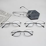 Eyekepper Metalowa ramka okulary do czytania z zawiasem sprężynowym 4 sztuki czerwony odlew +3,00, Gunmetal