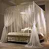 Fdit Luxe Prinses Vier Hoek Post Bed Gordijn Luifel Netting Klamboe Beddengoed 4 Hoek Luifel Gordijnen Bed Luifel voor Meisjes Kids Slaapkamer Decor (120 * 200 * 200