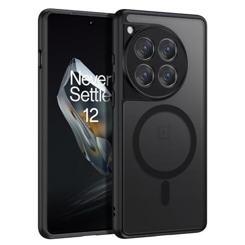GUAGUA Handyhülle für OnePlus 12 Hülle [Kompatibel mit MagSafe] Matt Magnetisch Magnet Durchscheinende Translucent Rückseite Stoßfest Schutzhülle Dünn Slim Cover Hülle für OnePlus 12 (6,82