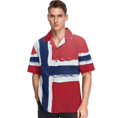 Chemise hawaïenne homme drapeau norvégien idéale pour vos vacances d'été