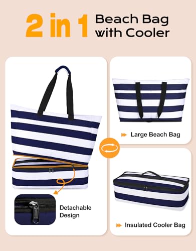 Vewaci Beach Bag with Detachable Cooler
