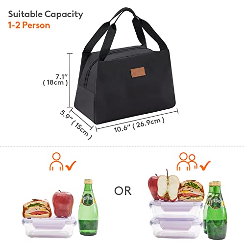 Lifewit Lunch Bag For Women Men, Insulated Lunch Box, Reusable Lunch Tote For Meal Prep, Work, Travel, Black #TOP3