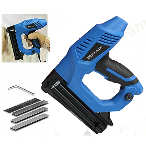 Grapadora eléctrica, grapadora para tapicería, fijación de textiles y proyectos de carpintería, contiene 300pcs clavos y grapas Cover
