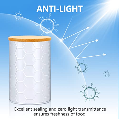 Kitchop Canisters For Kitchen Counter, Flour Storage Container, Brown Sugar Container With Lids Airtight, Kitchen Decor, White Canisters Sets Of 4 #TOP4