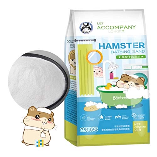 Hamster Bathing Sand,Gerbil Powder Grooming Sand for Tiny Friends Farm Chinchilla Dust Bath Potty Litter Sand (2LB) (Hamster Sand) (Hamster Bath Sand Dustï¼ˆBï¼‰)