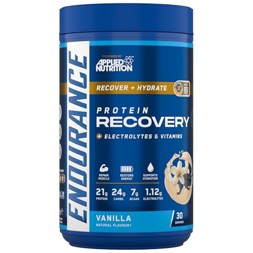 Applied Nutrition Endurance - Post Exercise Recovery Drink, Protein Powder with Carbohydrates Electrolytes BCAAs Vitamins & Minerals (1.5kg - 30 Servings) (Vanilla)