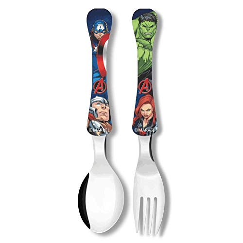 Jogo de Talheres Infantil Marvel Kids Avengers, Simonaggio, Multicor, Pacote de 2