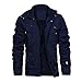 CHEXPEL Winter Thick Jackets for Men Cotton Parka Jacket Outdoor Windbreaker Field Jacket Hoodie Coat Utility Jackets Navy S NEW