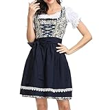 ★【Eigenschaften】Dieses 3-teilige Dirndl-Set aus der Kollektion ist auch für Veranstaltungen und im Gastronomiebereich gut geeignet. Der elegante, unverwechselbare Look wird durch die aufwendige Borte, die wunderschön glänzenden Miederhaken und die aufwendig karierte Schürze unterstrichen.