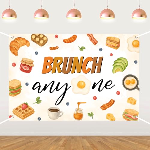 Brunch Birthday Party Decorations Brunch Happy Birthday Backdrop Breakfast Party Decors for Boy Girl Let's Brunch Birthday Decor Party Supplies Photo Booth Props 5 * 3ft
