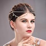 Gold Head Jewellery,Gold Head Chain for Woman, Indian Head Jewellery,Festival Hair Accessories,Hair Accessories,Daily Hair Accessories Prom Makeup - Image 6